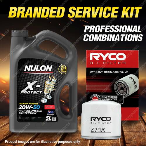 Ryco Oil Filter 5L PRO20W50 Engine Oil Kit for Mitsubishi 3000Gt Starwagon WA