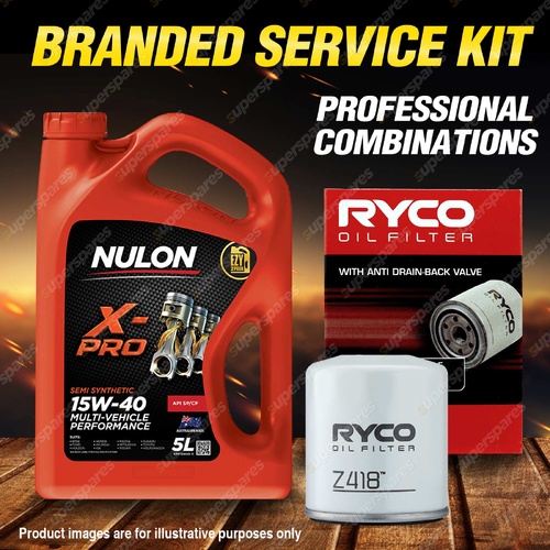 Ryco Oil Filter 5L XPR15W40 Eng Oil Service Kit for Toyota Hiace RZH 103 113 125