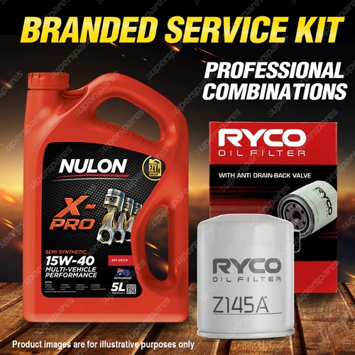 Ryco Oil Filter 5L XPR15W40 Oil Service Kit for Nissan Prairie M10 Skyline R31