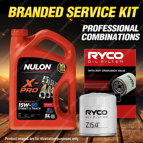 Ryco Oil Filter 5L XPR15W50 Eng Oil Service Kit for Holden Commodore VP VR Combo