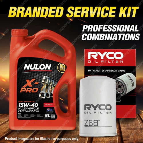 Ryco Oil Filter 5L XPR15W40 Engine Oil Service Kit for Toyota LiteAce YM40 YM41