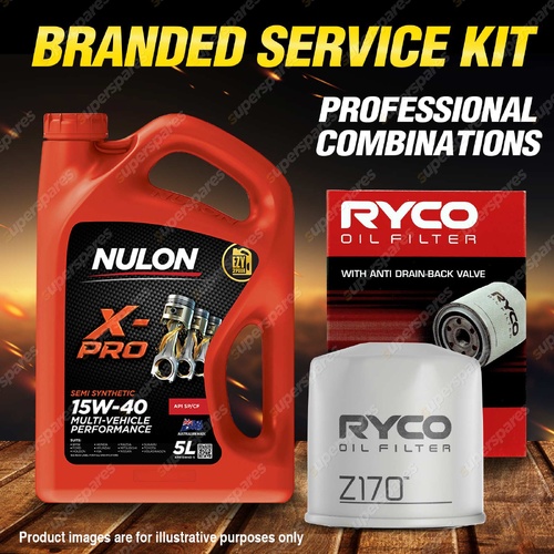 Ryco Oil Filter Nulon 5L XPR15W40 Eng. Oil Service Kit for Nissan Pathfinder D21