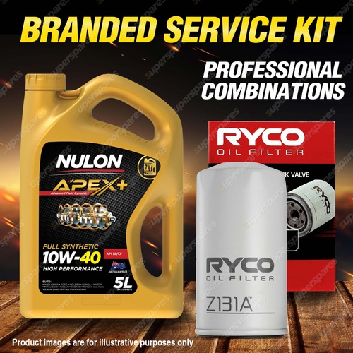 Ryco Oil Filter 5L APX10W40 Eng. Oil Service Kit for Toyota Hilux RN85 RN90 2.4L