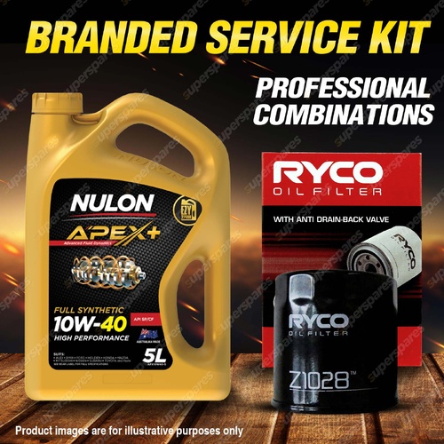Ryco Oil Filter Nulon 5L APX10W40 Eng Oil Service Kit for Peugeot 407 SV 3.0L V6