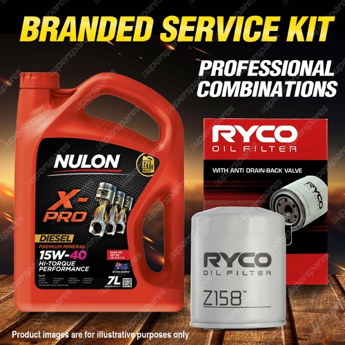 Ryco Oil Filter 7L XPRHD15W40 Oil Service Kit for Holden Rodeo RA 3.0 TD 03-07