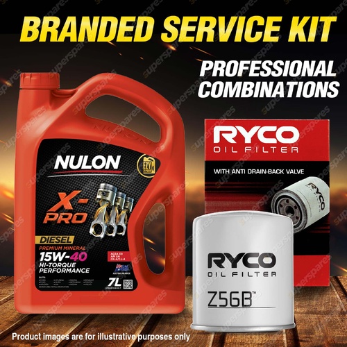 Ryco Oil Filter 7L XPRHD15W40 Oil Service Kit for Mazda B2200 Bravo E2200 86-88