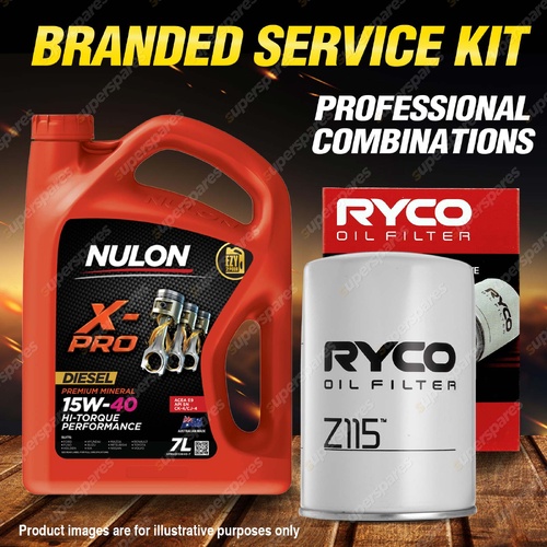 Ryco Oil Filter 7L XPRHD15W40 Oil Service Kit for Nissan Navara D21 Urvan E24