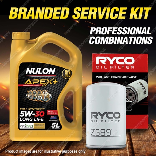 Ryco Oil Filter 5L APX5W30D1 Eng Oil Service Kit for Holden Colorado RC Rodeo RA