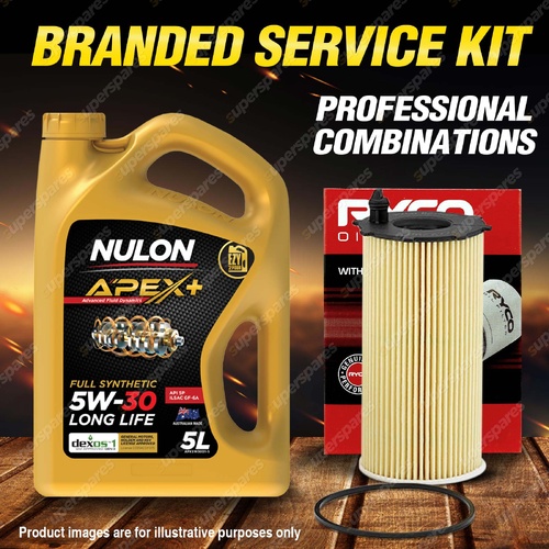 Ryco Oil Filter 5L APX5W30D1 Eng. Oil Service Kit for Jeep Wrangler JK 2.8L CRD