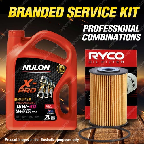 Ryco Oil Filter 7L XPRHD15W40 Eng. Oil Service Kit for Nissan Navara D22 3.0L TD