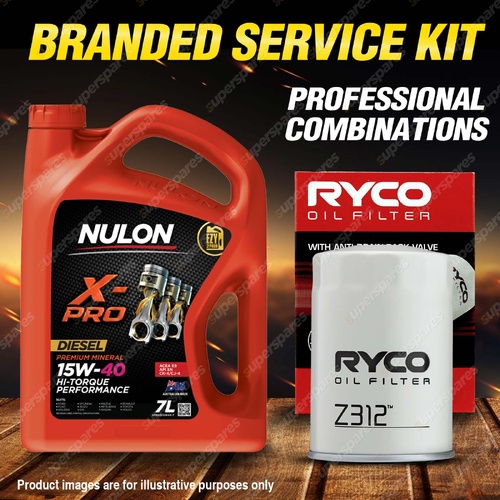 Ryco Oil Filter 7L XPRHD15W40 Oil Service Kit for Mitsubishi L200 Express 2.4L
