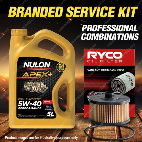 Ryco Oil Filter 5L APX5W40 Eng. Oil Service Kit for Nissan Juke F15 1.2L Petrol