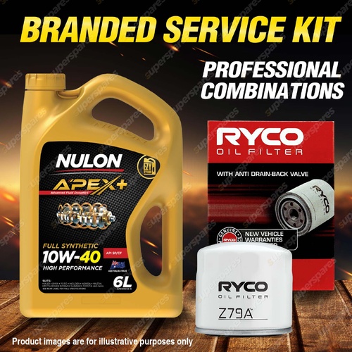 Ryco Oil Filter 6L APX10W40 Eng Oil Service Kit for Holden Jackaroo UBS73 3.0LTD