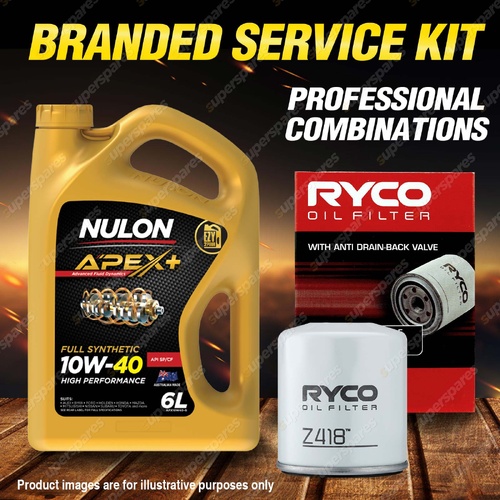 Ryco Oil Filter 6L APX10W40 Eng Oil Service Kit for Toyota Landcruiser FZJ 78 79