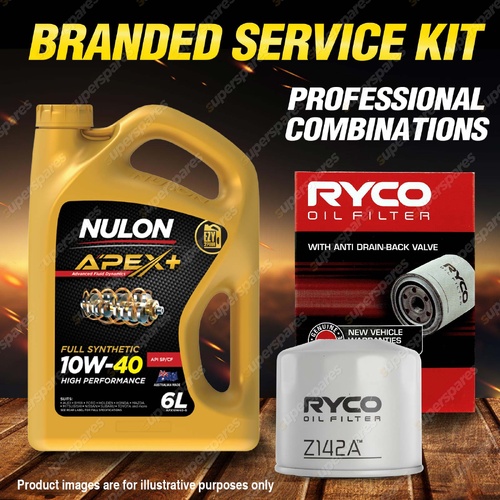 Ryco Oil Filter 6L APX10W40 Eng Oil Service Kit for Mitsubishi Triton MH MJ 2.6L
