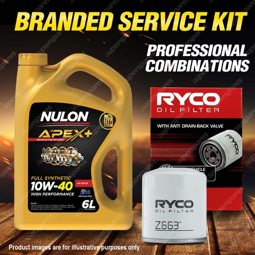 Ryco Oil Filter 6L APX10W40 Eng. Oil Service Kit for Suzuki Grand Vitara JB 3.2L