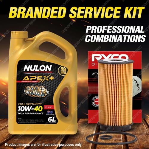 Ryco Oil Filter 6L APX10W40 Engine Oil Service Kit for Jeep Cherokee XJ 2.5L CRD