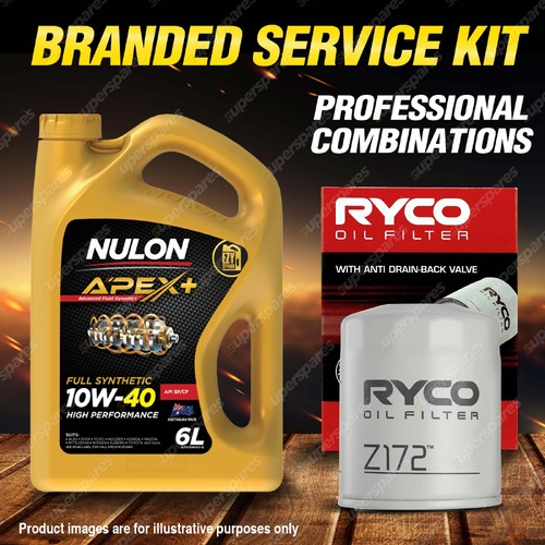 Ryco Oil Filter 6L APX10W40 Eng. Oil Service Kit for Suzuki Vitara SV620 2.0L V6