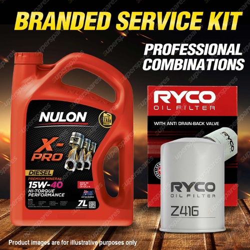 Ryco Oil Filter 7L XPRHD15W40 Oil Service Kit for Nissan Patrol GQ GU 2.8L TD