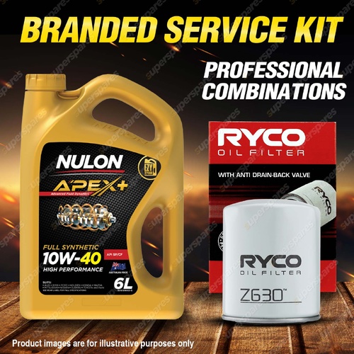 Ryco Oil Filter 6L APX10W40 Eng Oil Service Kit for Hyundai Terracan HP 2.9 CRDi