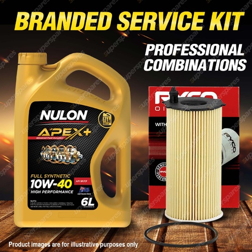 Ryco Oil Filter 6L APX10W40 Eng. Oil Service Kit for Jeep Cherokee KJ 2.5L 2.8L