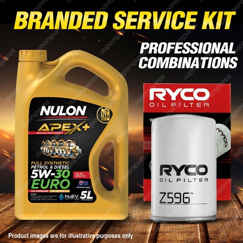 Ryco Oil Filter 5L APX5W30C3 Eng. Oil Service Kit for VW Polo 6N Transporter T5