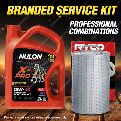Ryco Oil Filter 7L XPRHD15W40 Eng. Oil Service Kit for Mazda T3000 WE 3.0L 4Cyl