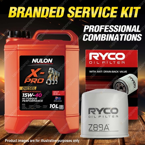 Ryco Oil Filter 10L XPRHD15W40 Oil Service Kit for Nissan Navara D40 2.5 06-15