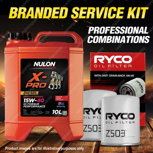 Ryco Oil Filter 10L XPRHD15W40 Oil Service Kit for Nissan Patrol GU IV 4.2L TD