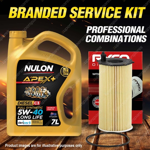 Ryco Oil Filter 7L APX5W40D2 Eng. Oil Service Kit for Jeep Cherokee KK 2.8L CRD