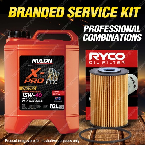 Ryco Oil Filter 10L XPRHD15W40 Oil Service Kit for Nissan Patrol GU II - VI 4cyl