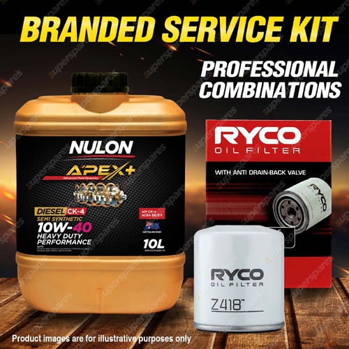 Ryco Oil Filter 10L APXHD10W40 Service Kit for Landcruiser Prado KDJ150 KDJ155