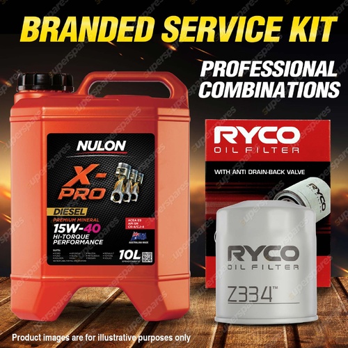 Ryco Oil Filter 10L XPRHD15W40 Oil Service Kit for Landcruiser HDJ78 HDJ 79 80