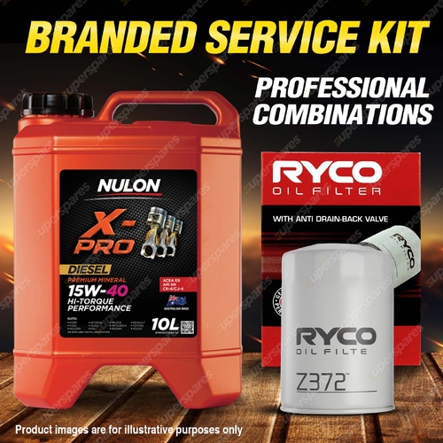 Ryco Oil Filter 10L XPRHD15W40 Oil Service Kit for Mitsubishi Triton MK 2.8 TD