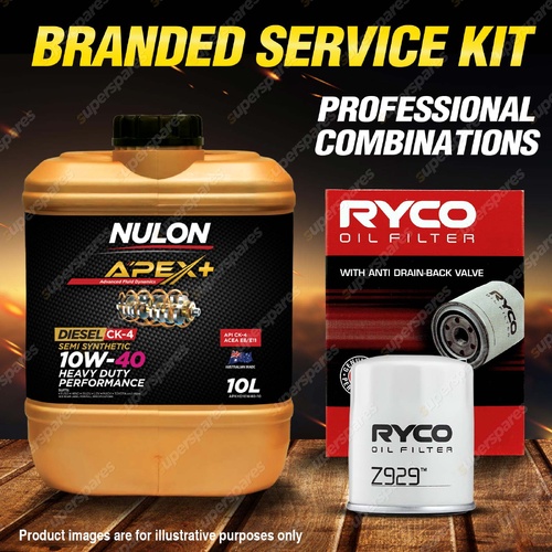 Ryco Oil Filter 10L APXHD10W40 Oil Service Kit for Isuzu D-Max TF MU-X 3.0L TD