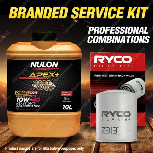 Ryco Oil Filter 10L APXHD10W40 Oil Service Kit for Mitsubishi Challenger PB PC