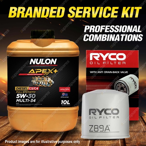 Ryco Oil Filter 10L APX5W30C34 Eng Oil Service Kit for Nissan Pathfinder R51 3.0