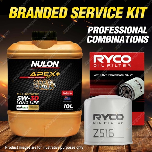 Ryco Oil Filter 10L APX5W30D1 Eng. Oil Service Kit for Ford Territory SY SZ SZII