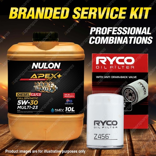 Ryco Oil Filter 10L APX5W30C23 Oil Service Kit for Mitsubishi Pajero Sport QE