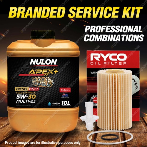 Ryco Oil Filter 10L APX5W30C23 Oil Service Kit for Landcruiser VDJ200 76 78 79