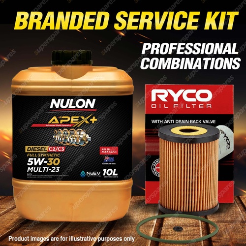 Ryco Oil Filter 10L APX5W30C23 Oil Service Kit for Jeep Grand Cherokee WH 3.0L