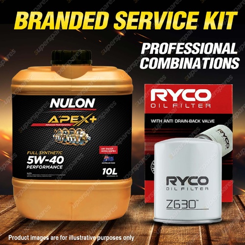 Ryco Oil Filter 10L APX5W40 Eng Oil Service Kit for Hyundai ILoad iMax TQ-V 2.5L
