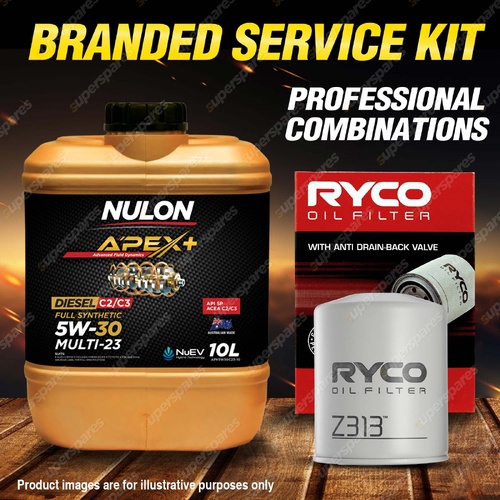 Ryco Oil Filter 10L APX5W30C23 Oil Service Kit for Mitsubishi Triton MQ 2.5LTD