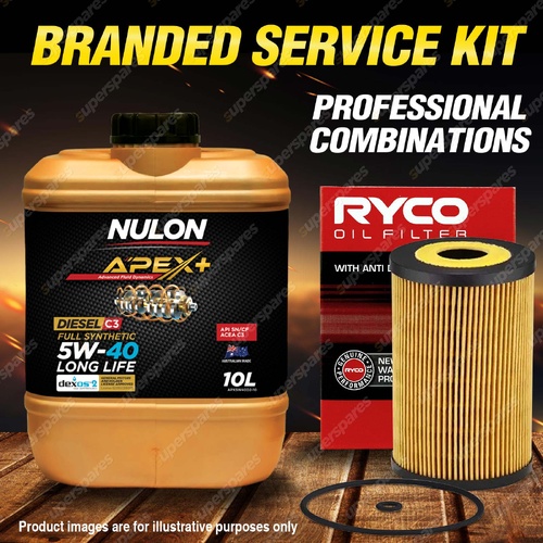 Ryco Oil Filter 10L APX5W40D2 Oil Service Kit for Hyundai HD 45 65 75 3.9L CRD