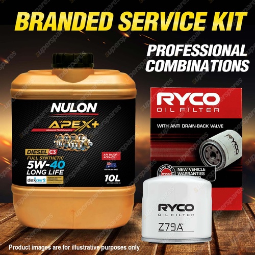 Ryco Oil Filter 10L APX5W40D2 Oil Service Kit for Mitsubishi Pajero NS 3.8L V6