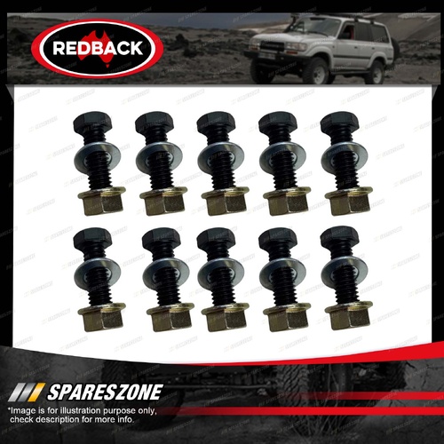 10 Pcs Redback Exhaust Bolt and Nut Kits - 3/8" x 1 1/4" High-Strength Steel