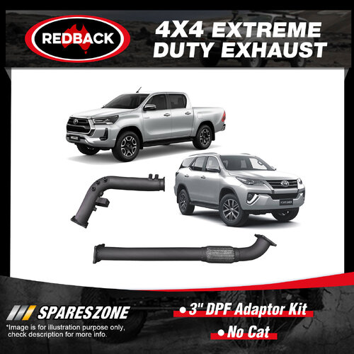 Redback 3" DPF Adaptor Kit No Cat for Toyota Hilux Revo GUN 123 126 136 Fortuner