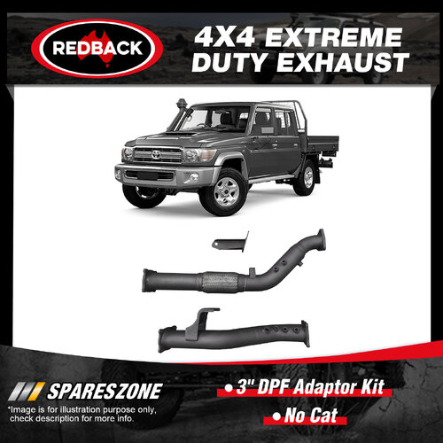 Redback 3" DPF Adaptor Kit No Cat for Toyota Landcruiser VDJ 76R 79R TD 4.5L