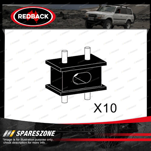 10 pcs Redback Exhaust Brackets 4 Stud Rubber Block for Toyota Landcruiser 77-On