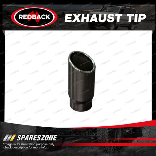Redback Exhaust Tip Rolled In Acut RV - 63mm 2-1/2" In 63mm 2-1/2" Out